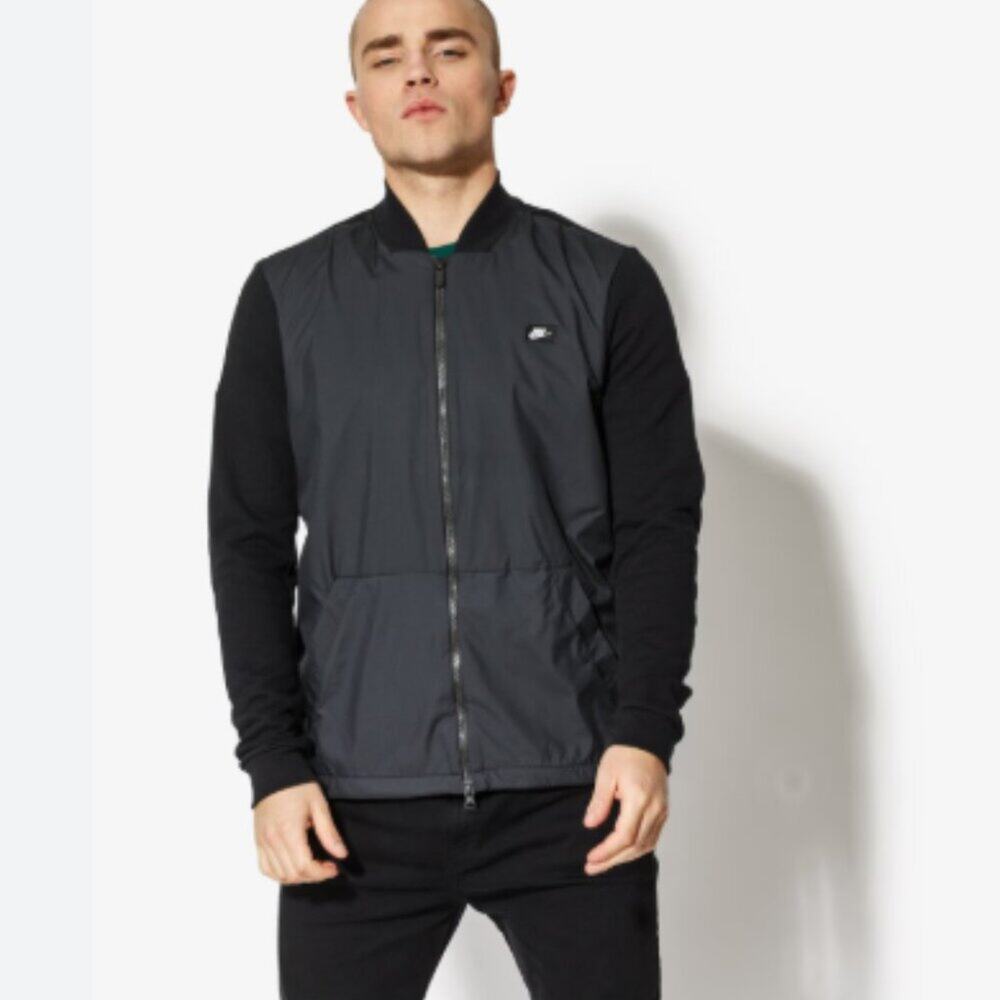 Nike NSW Modern Full Zip Mens Sweatshirt Jacket 886245-010 Black Size Small